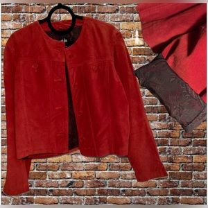 Mark Alan Leather Jacket Genuine Leather Size Med Women’s Burnt Red